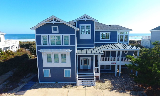 Pine Island House | Oceanfront Corolla Retreat with Pool & Theater Awaits You