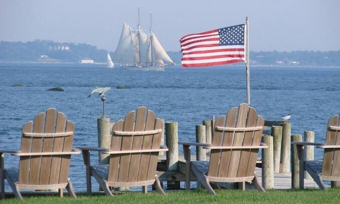 Mystic - New London House | Beautiful Oceanfront Home with Private Dock and Yard