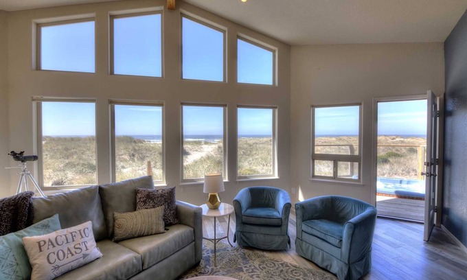 Bayshore House | Oceanfront Escape with Hot Tub & Direct Beach Access