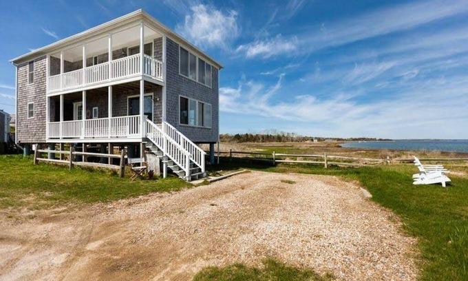 Barnstable House | Oceanfront Escape: Steps from the Shore with Pool & Spa