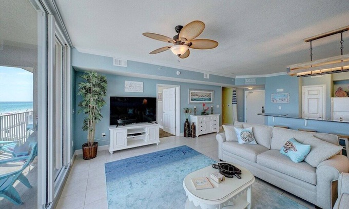 Panama City Beach Resort | Cozy Oceanfront Retreat with Pool & Spa - Book Fall Now!
