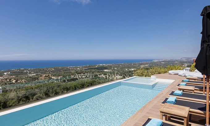 Rethymno Villa | Private Oasis with Heated Pool and Scenic Ocean Views