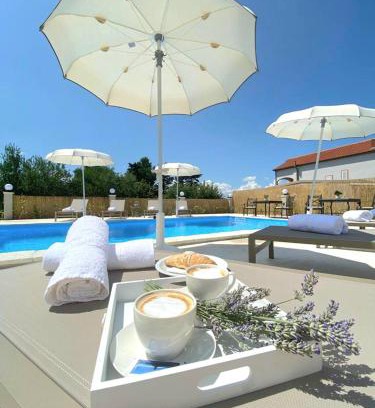 Municipality of Posedarje House | Family-Friendly Olive Garden: Oceanfront with Pool & 9.8/10 Rating