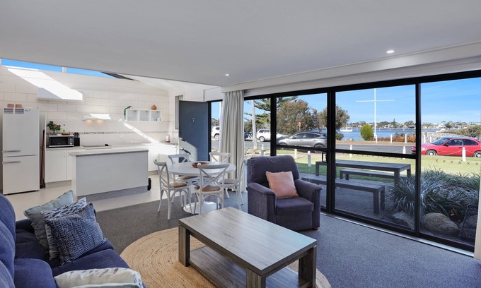 Merimbula Apartment | Pet-Friendly Retreat at Penguin Mews with Lake Views