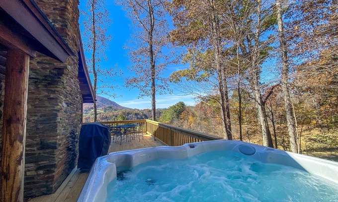 Lansing Cabin | Perfect Retreat: MountainTop Meadows with Hot Tub & Views