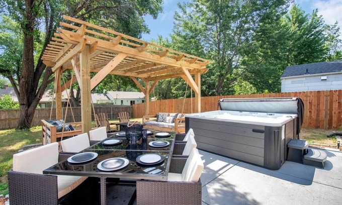 Wichita House | Exquisite Opulent Oasis: Spa, FirePit & 3 King Beds!