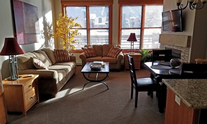 Copper Mountain Village Condo | Prime Location Condo Steps from the Chairlift & Spa Access