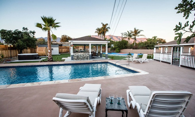 Glendora House | Relaxing Outdoor Oasis with Pool, Spa & Sport Court