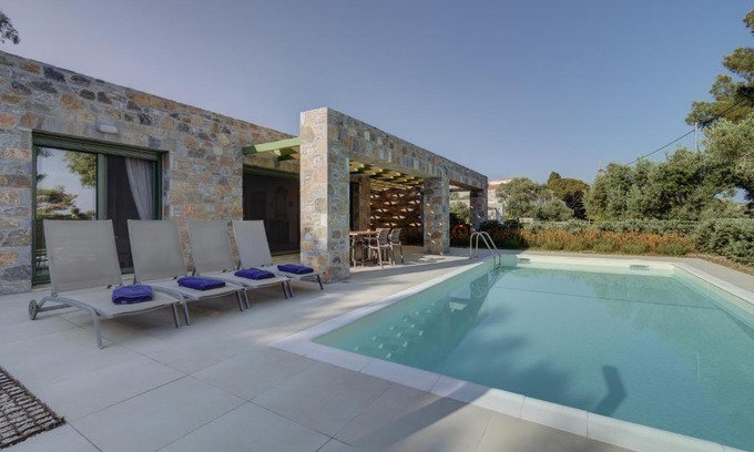 Plomari House | Ouzo Stone House 2: Private Pool with Ocean View, Rated 9.8