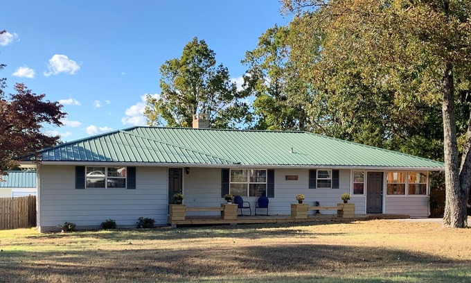 Midway House | Exclusive Ozark Guesthouse: Lake Access & Pet-Friendly Stay