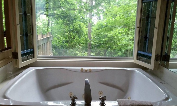 Eureka Springs Cabin | Guest Rated: Ozark Spring Cabin 04 with Spa Tub & Kitchen