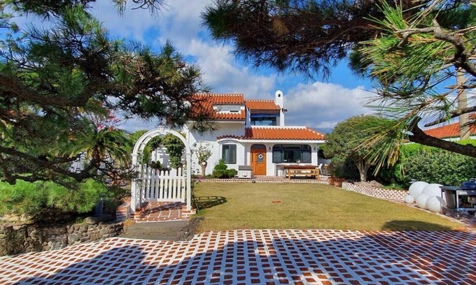 Seogwipo City House | Relaxing Ocean View at Palm Tree Hill Villa Retreat