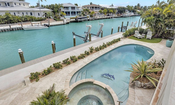 Key Colony Beach House | Unwind at Palm View: Pool, Dock & Outdoor Kitchen Retreat