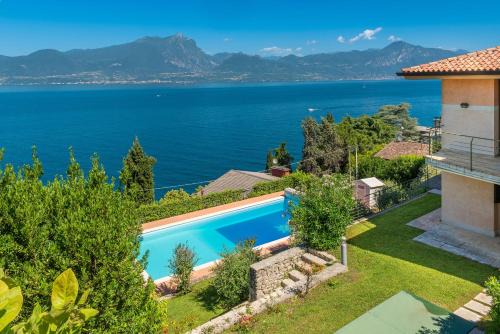 Torri del Benaco Villa | Experience the Panoramic Villa Clementina with Pool & Hot Tub