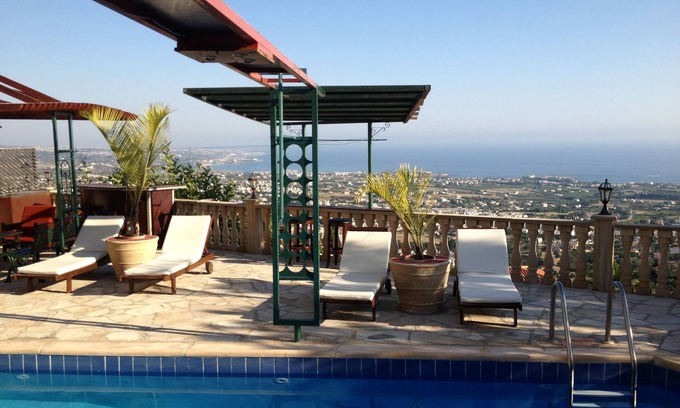 Peyia Town Villa | Panoramic Retreat with Private Pool & Ocean Views