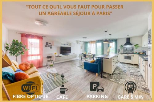 Le Bourget Apartment | Ideal Paris Getaway for Families - Near Gare & Parking