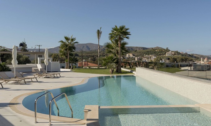 Kalyves Apartment | Experience Seaview Bliss at Pasiphae Luxe Apt with Pool