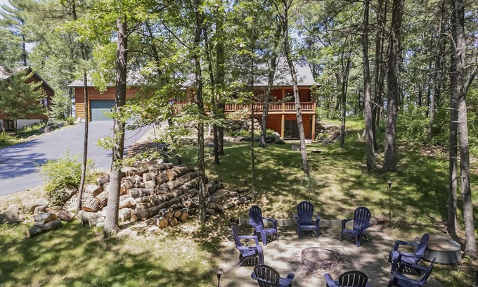 Arkdale Cabin | Serene Sand Valley Log Home with Lake and Ocean Views