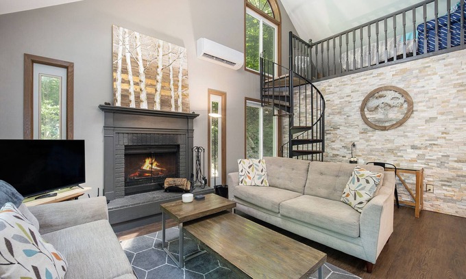 Bellaire Cabin | Cozy Updated Cabin with Loft and Fireplace at Schuss Village