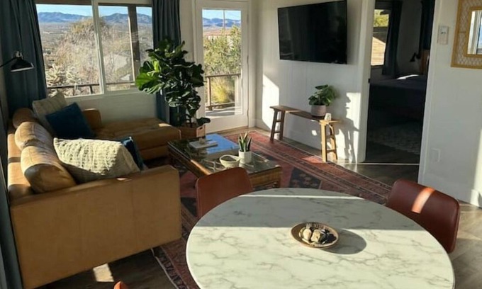 Yucca Valley Cabin | Peaceful Cabin with Hot Tub & Killer Views