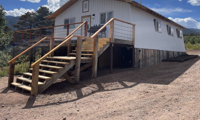 Beulah Other | Peaceful off-the-grid mountain getaway! Enjoy views & nature from a huge deck!