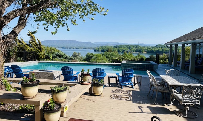 Dandridge House | Tranquil Lake & Mountain Escape with Private Pool and Spa