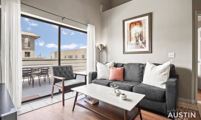 West Campus Apartment | Comfortable King Beds and Patio Dining in ATX West Campus