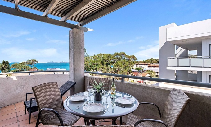Soldiers Point Apartment | Peninsula Waters: Oceanview Stay near Soldiers Point Marina