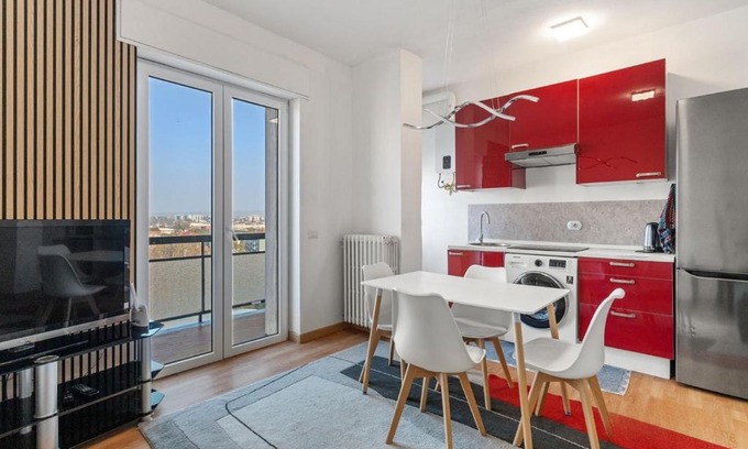 Cinisello Balsamo Apartment | Modern Penthouse with Garage & Views of Milan, Near Metro