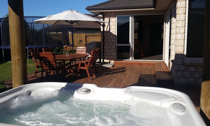 Papamoa Beach House | Family-Friendly Retreat with Pool and Spa in Great Location