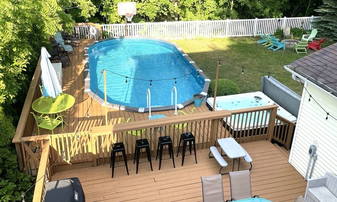 South Haven House | Family Haven with Heated Pool, Hot Tub & Steps to Beach