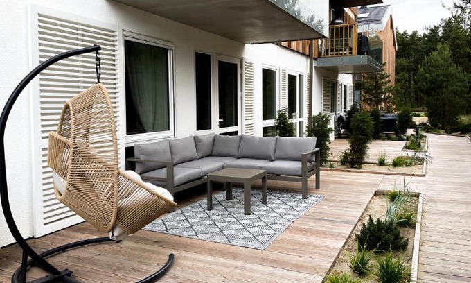 Nida Apartment | Spacious Pinecone Terrace: 2-Bedroom Apartment in Nida
