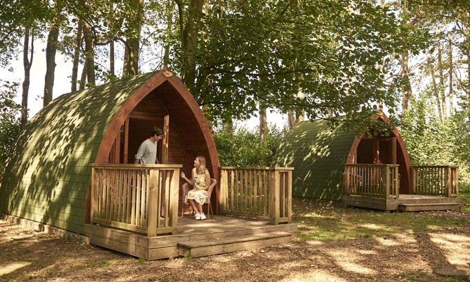 Hythe RV Rental | Exceptional Pinewood Camping Pods at Port Lympne Reserve