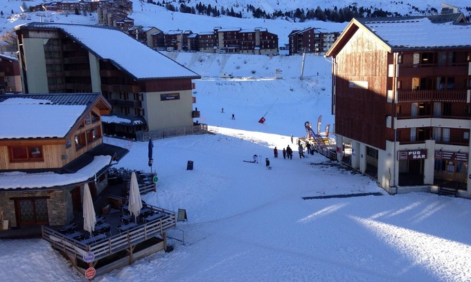 Plagne Soleil Apartment | Beautiful Plagne Soleil Mountain Retreat with Pool Access