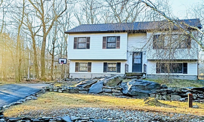 Pocono Mountain Lake House | Pocono's Retreat with Gameroom, Firepit, and Lake