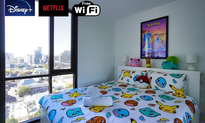 Adelaide Central Business District Apartment | Pokémon Theme 2BR Apartment with Pool & King Beds