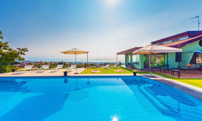 Piedimonte Etneo Villa | Pool, amazing sea view, prestigious