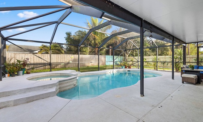 Indian River Estates House | Pool House w/Fireplace, BBQ Grill, WIFI, Cable, and EV Charger-20 min to Beach