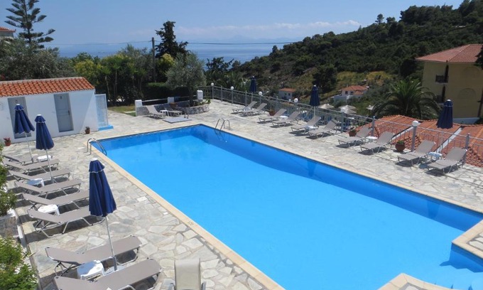 Stafylos Apartment | Oceanfront Escape at Poseidon: Rated 9/10 with Pool Access