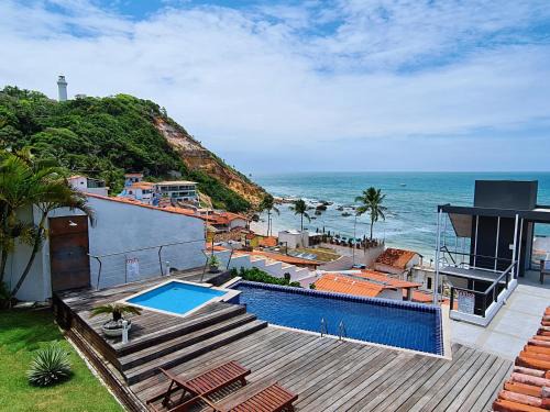 Morro de Sao Paulo Hotel | Oceanfront Pousada Ilha da Saudade with Pool & Hot Tub