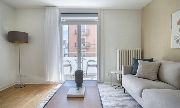 Sihlfeld Apartment | Modern 2BR Wiedikon Retreat with Private W/D & Amenities