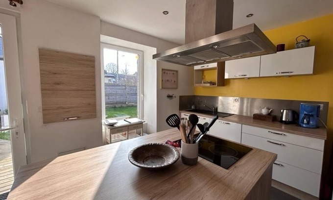 Pordic House | Cozy Stone Family Retreat in Pordic with Kitchen & Spa