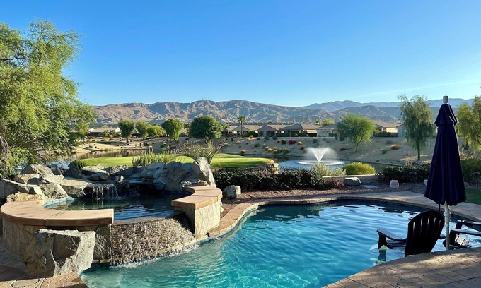 Indio House | Experience Refreshing Private Pool with Tee Views
