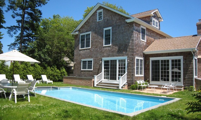 Village of East Hampton House | Prime East Hampton Village Retreat with Heated Pool & More