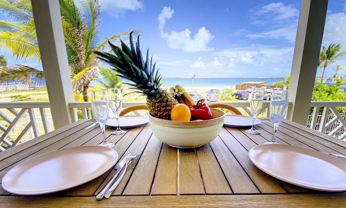 Orient Bay Apartment | Beachfront Bliss at Princess Manon: Ocean Views & Pool