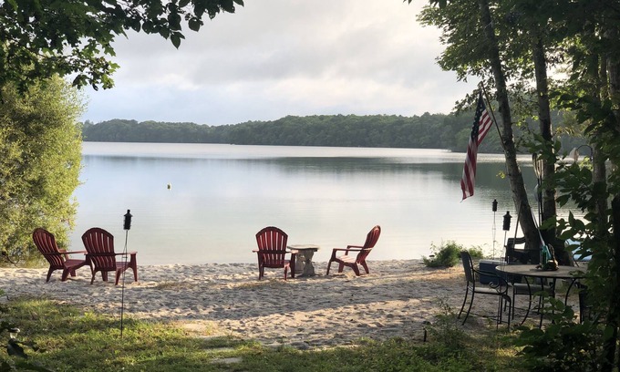 East Falmouth House | Idyllic Retreat with Private Beach on Coonamessett Pond