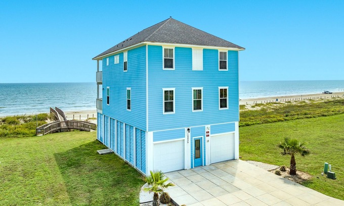 Galveston House | Beachfront Retreat with Hot Tub & Ocean Views Await You