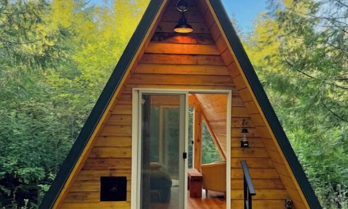 Yacolt Cabin | Private Cozy Aframe Moulton Cabin 3 @ Pull Caffe wood roasted coffee & bakeryn
