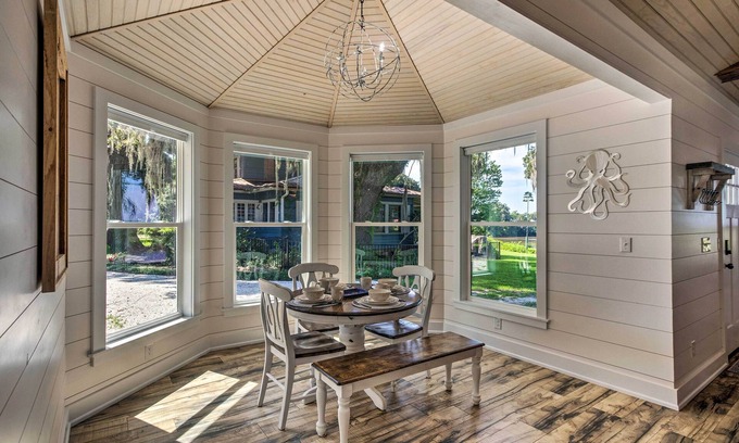 Darien Cottage | Riverfront Cottage in Darien with Private Dock & Ocean Views