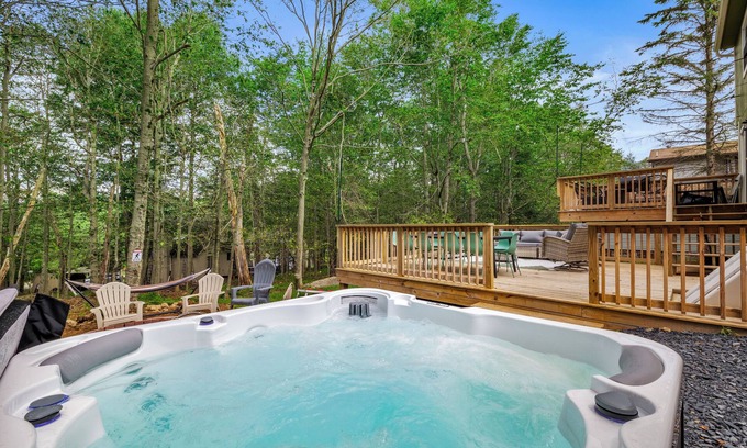 Tobyhanna House | Private Game Basement - Hot Tub - Game Room - Fire Pit - AC - Stylish 4BR